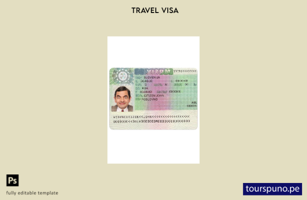 Listo para imprimir la plantilla de visa Schengen de Eslovenia.